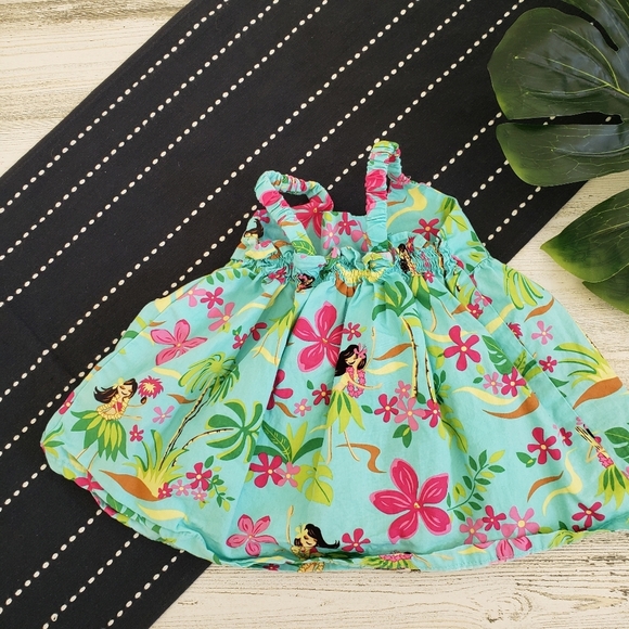 RJC Made In Hawaii Hula Dancers Flowers Dress Size 12 Months - Picture 3 of 5